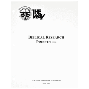 Biblical Research Principles Packet