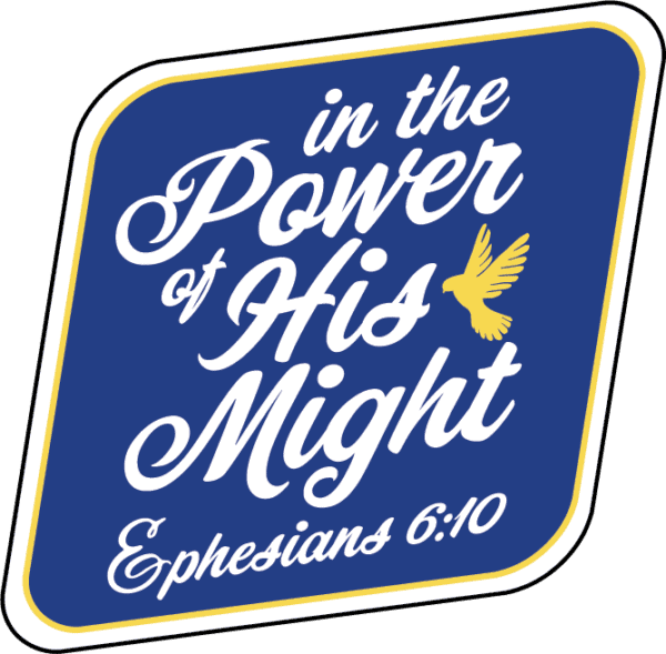 In the Power of His Might Sticker
